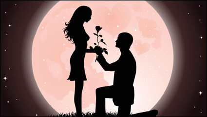 Cartoon couple 03 - vector material