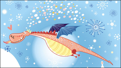 The cartoon dragon image 06 - vector material