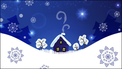 Christmas blue background 04 - vector material