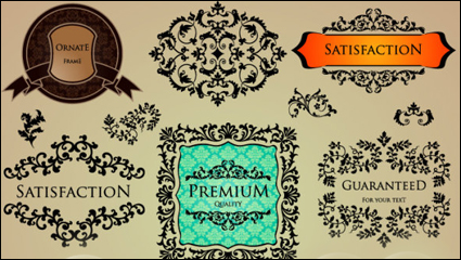 European floral frame - vector material