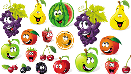 Cartoon fruit expression - vector material