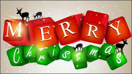 Colorful background with christmas elements 05 - vector material