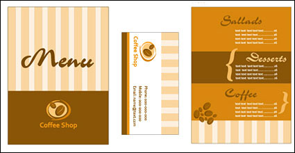 Catering menu card template vector material