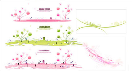 6 sets of simple lace pattern vector material