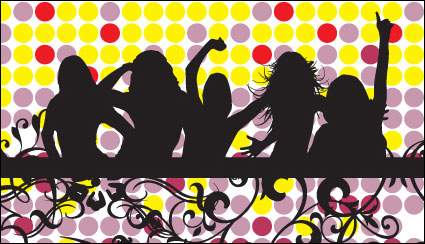 Female silhouette pattern vector material