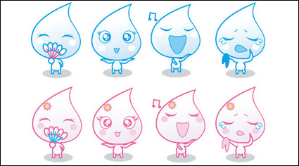 Small water droplets emoticons gif animation