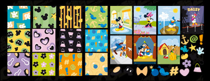 Disney lovely tile vector background material