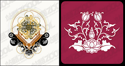 2, classical style pattern vector material