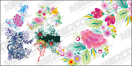 4, colourful patterns vector material