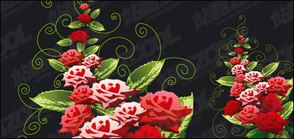 Rose decorative patterns vector material