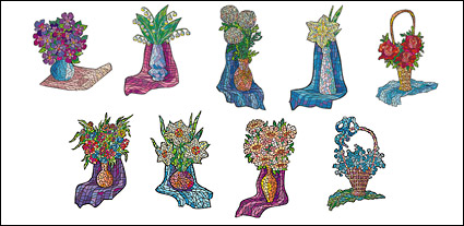 Vector illustration style floral material-1