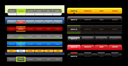 web2.0 style menu navigation of the site