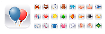 Web2.0 lovely pictorial material vector icon