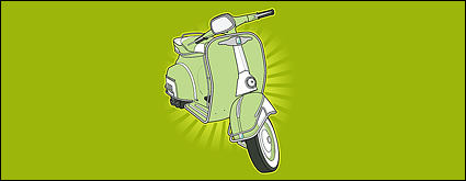 Retro small motorcycle vector material