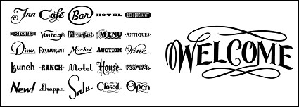 English common vector font design material